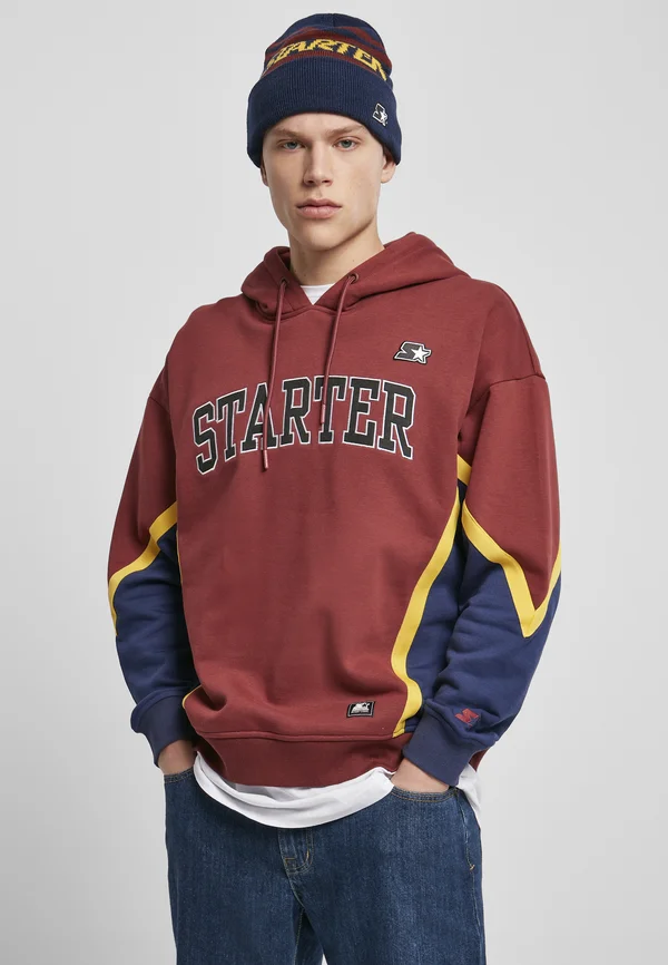 HERREN STARTER THROWBACK - Kapuzenpullover - port/darkblue