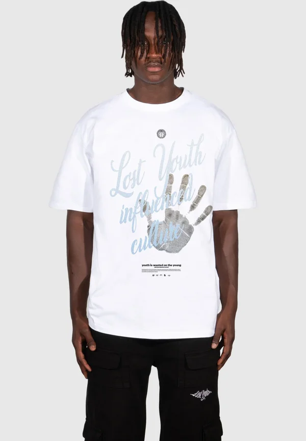 HERREN TEE INFLUENCED V - T-Shirt print - white