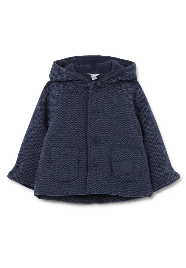 HERRINGBONE WITH HOOD - Kurzmantel - blue