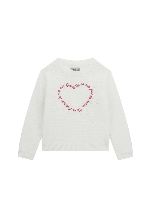 HERZSTICKEREI - Strickpullover - creme