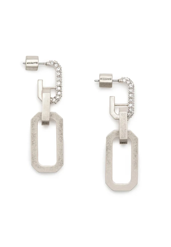 HEXAGON LINK DROP  - Ohrringe - silver-coloured
