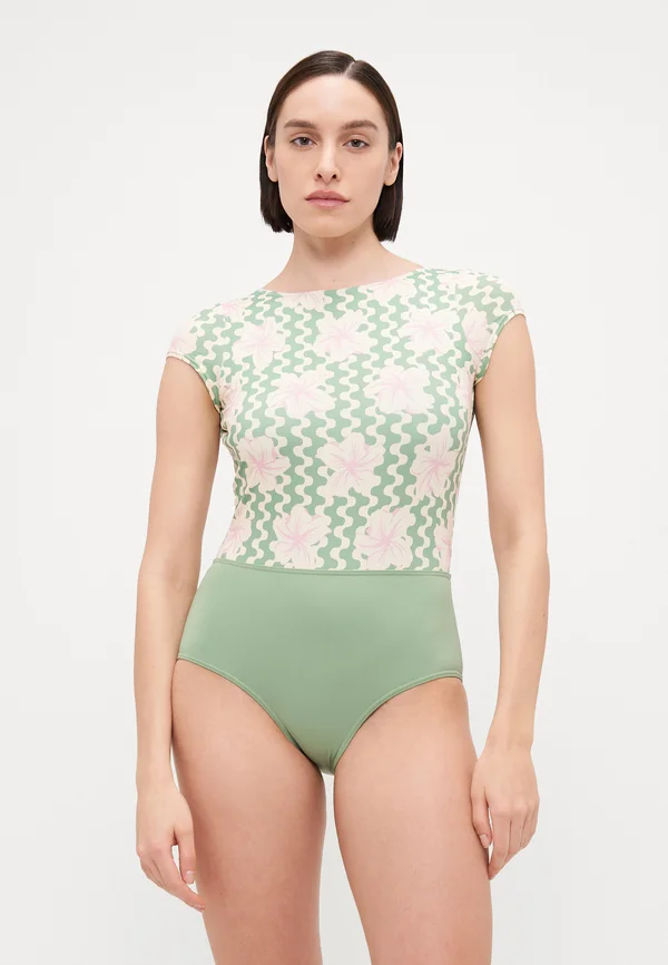 HIBISCUS DAZE ONESIE - Badeanzug - basil