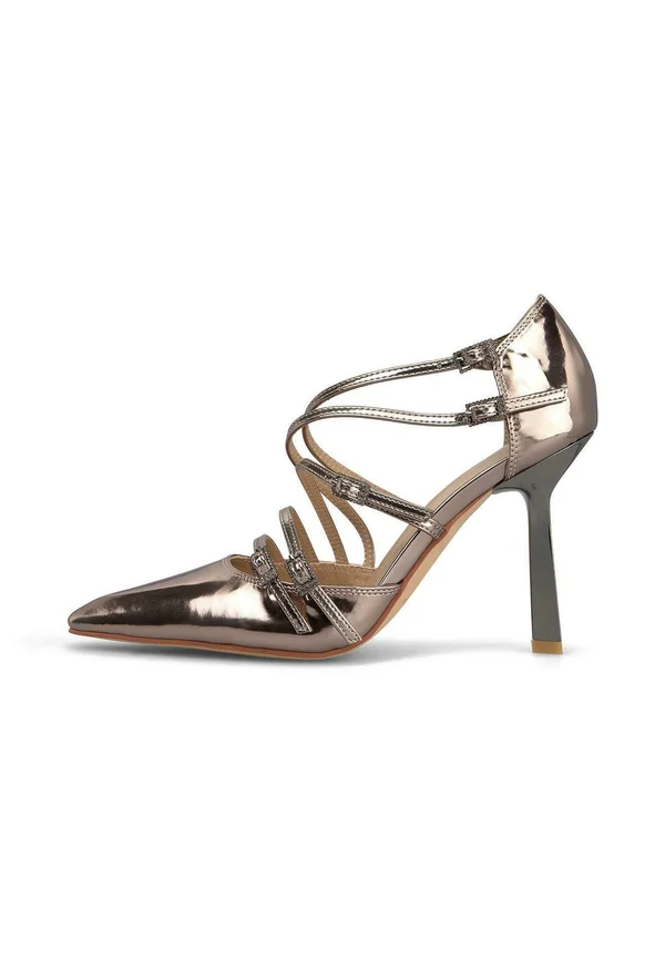 High Heel Pumps - Metallic Grey