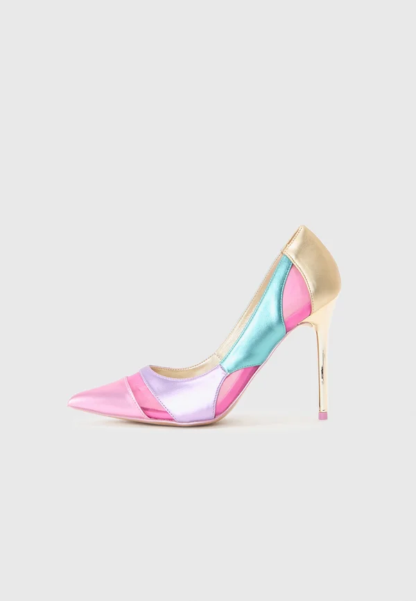 High Heel Pumps - pink/ gold/ turquoise