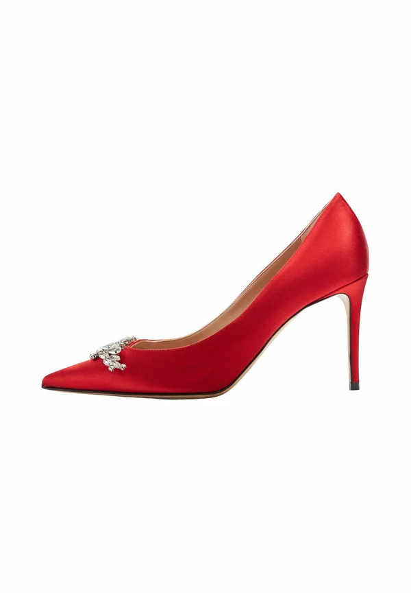 High Heel Pumps - red silk