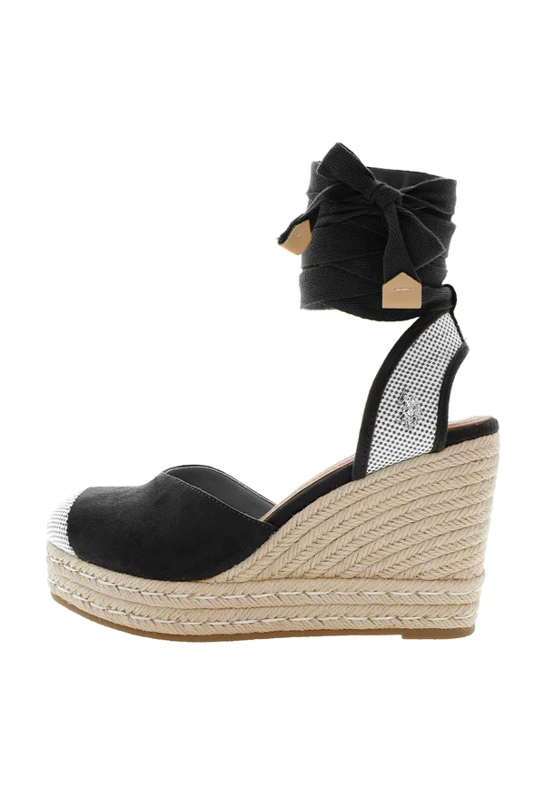 High Heel Sandalette - black white