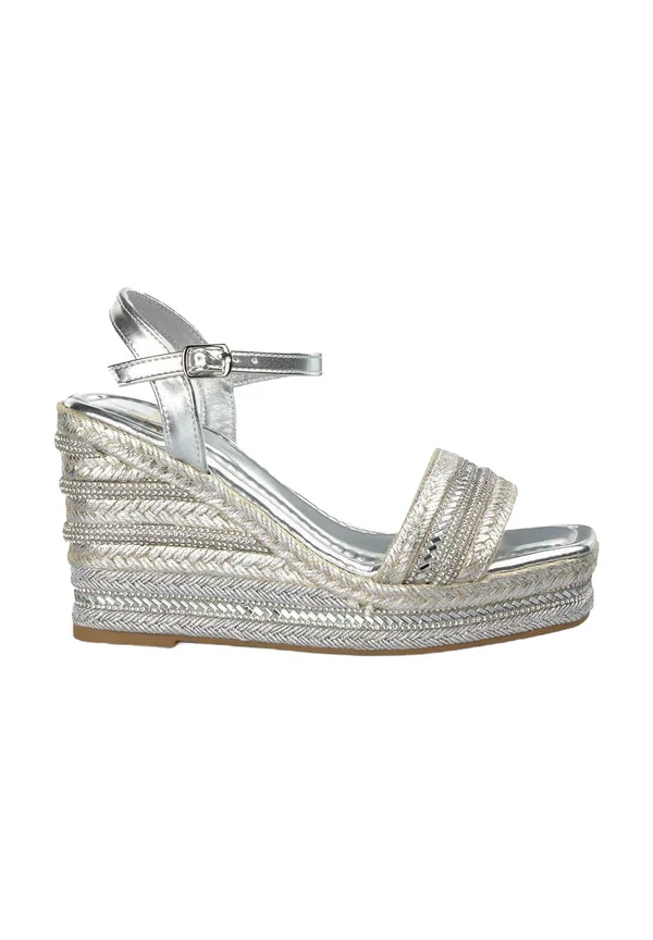 High Heel Sandalette - plateado