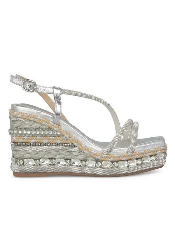 High Heel Sandalette - plateado