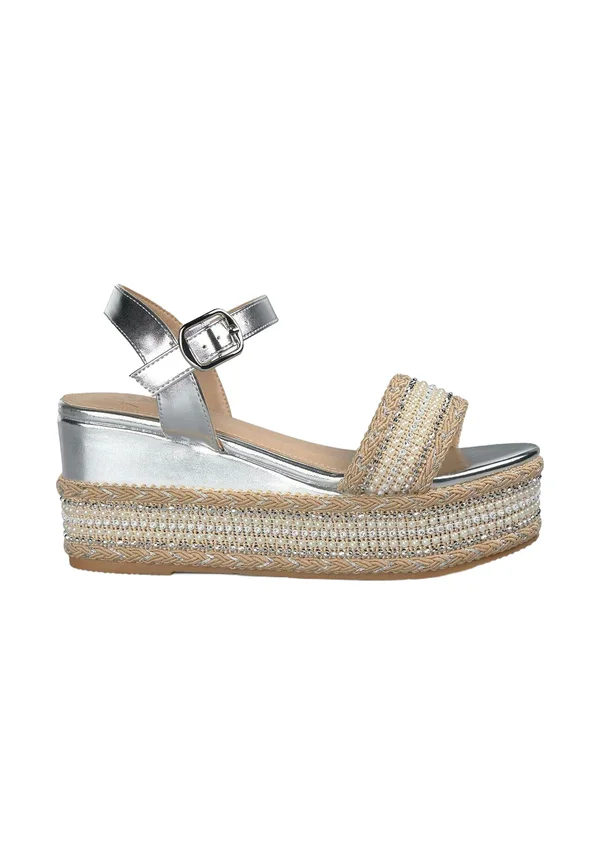 High Heel Sandalette - plateado