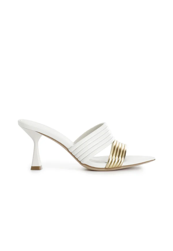 High Heel Sandalette - white ivory-gold