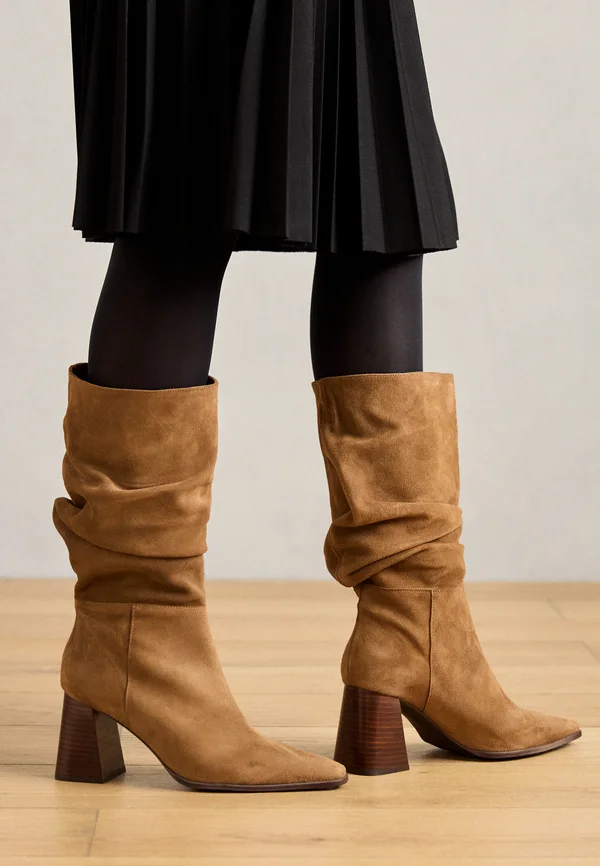 High Heel Stiefel - basket camel