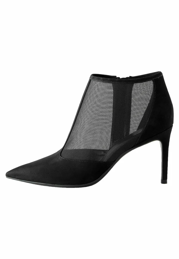 High Heel Stiefelette - black mesh detail