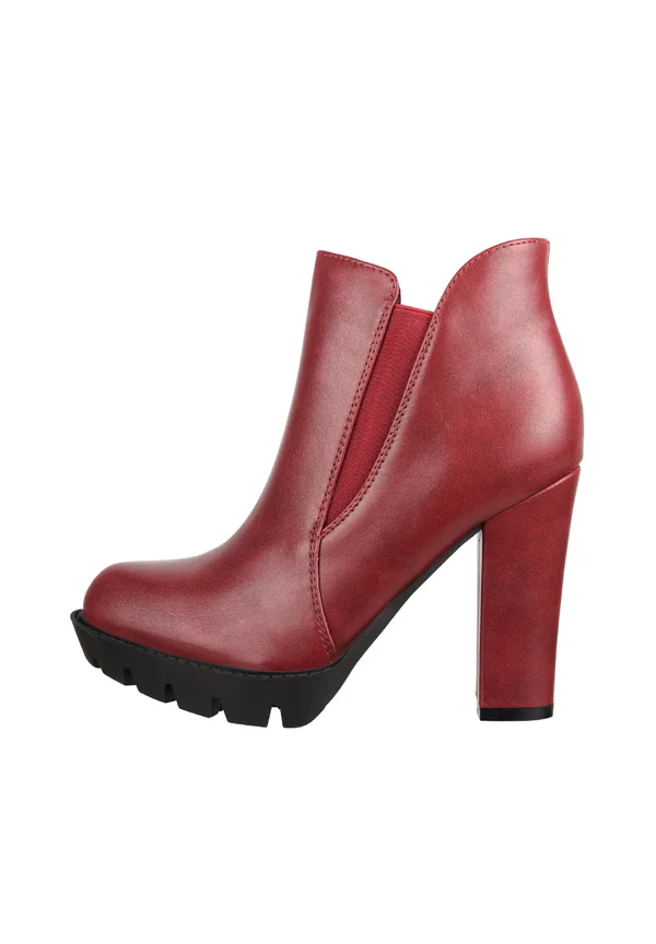 High Heel Stiefelette - rot