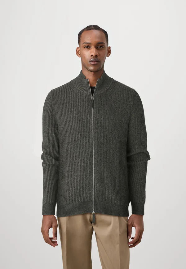 HIGH NECK - Strickjacke - grey