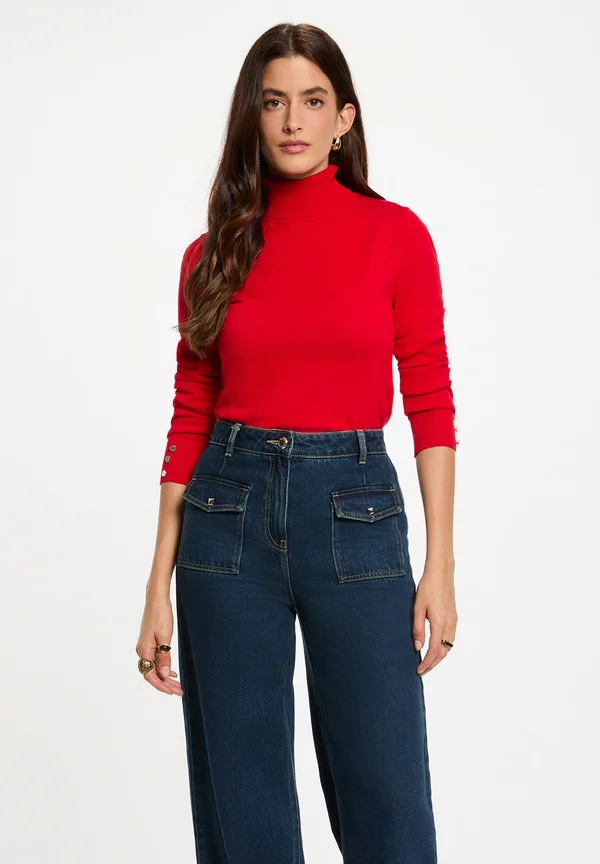 HIGH NECK - Strickpullover - rouge