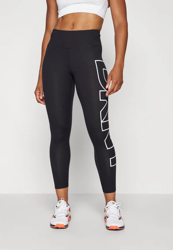 HIGH WAIST 7/8 BALANCE COMPRESSION EXPLODED LOGO - Tights - black/white