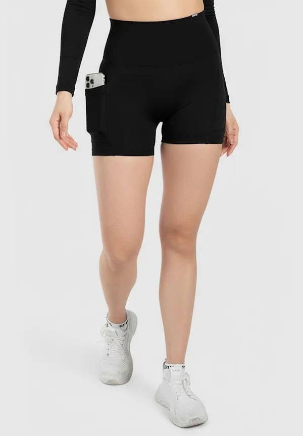 HIGH WAIST SHORTS WITH POCKET JOSIE - Tights - schwarz
