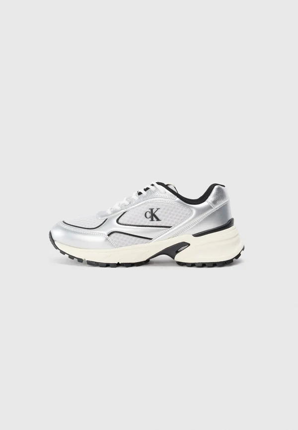 HIKE RUNNER - Sneaker low - silver-coloured/black/marshmallow