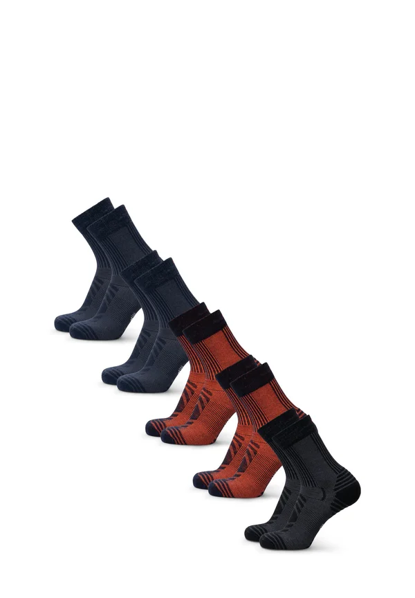HIKING UNISEX - Socken - mc (2xnavy, 2xnavy orange, 1xblack)