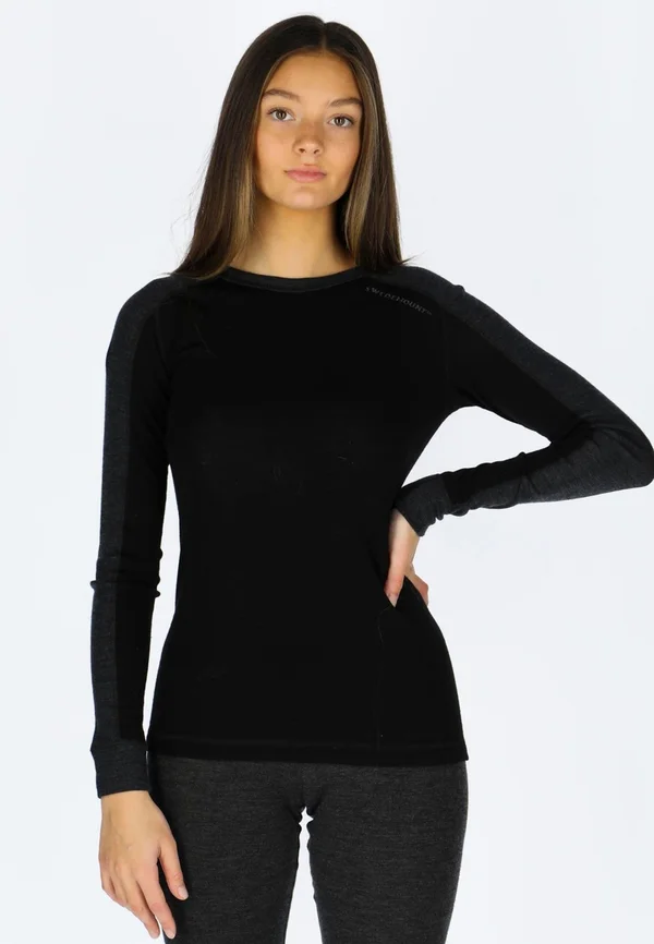 HIMALAYA MERINO - Langarmshirt - black charcoal melange