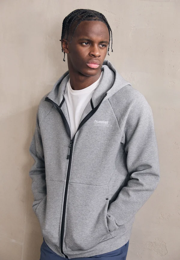 HMLTECH REGULAR ZIP HOODIE UNISEX - Sweatjacke - grey melange