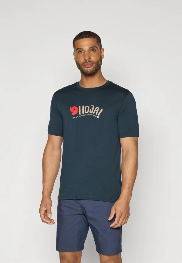 HOJA WOOL MIX T SHIRT M - T-Shirt print - dark navy