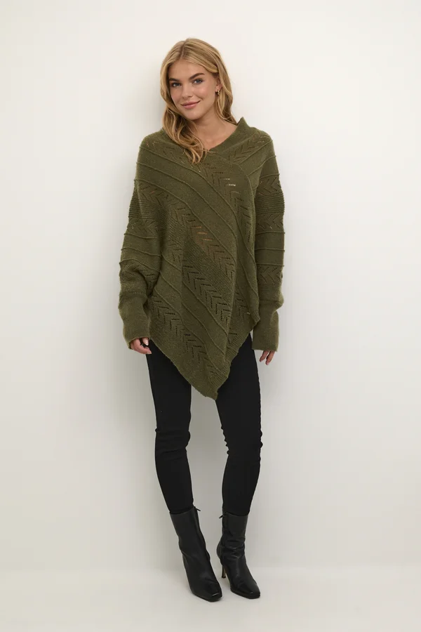 HOLIDAY PONCHO - Strickpullover - deep depths