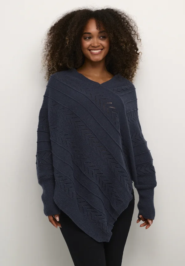 HOLIDAY PONCHO - Strickpullover - total eclipse