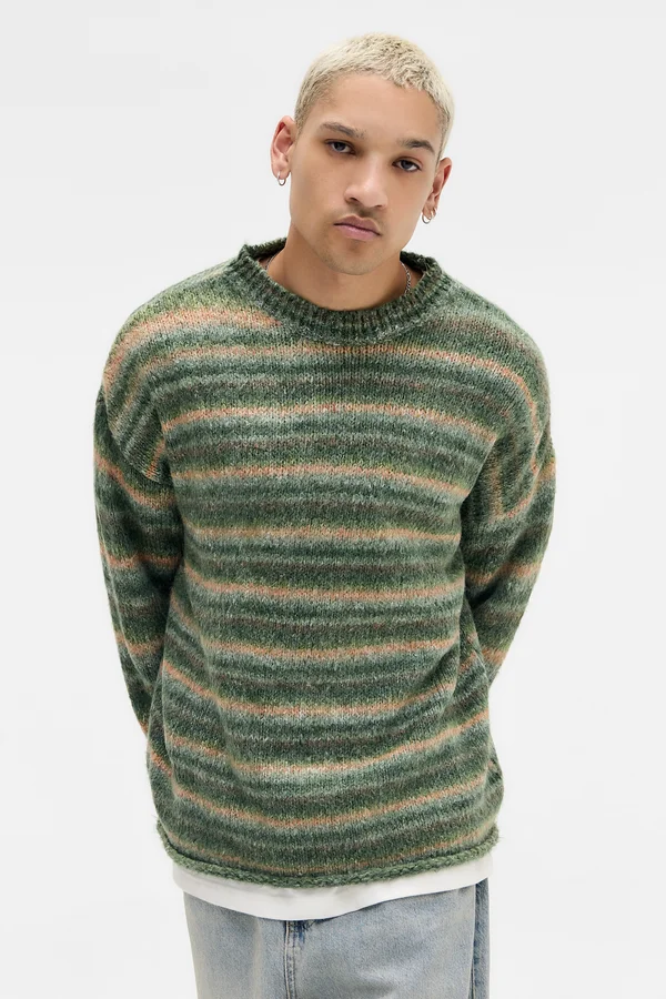 HOLLIE STRIPED KNIT - Strickpullover - green