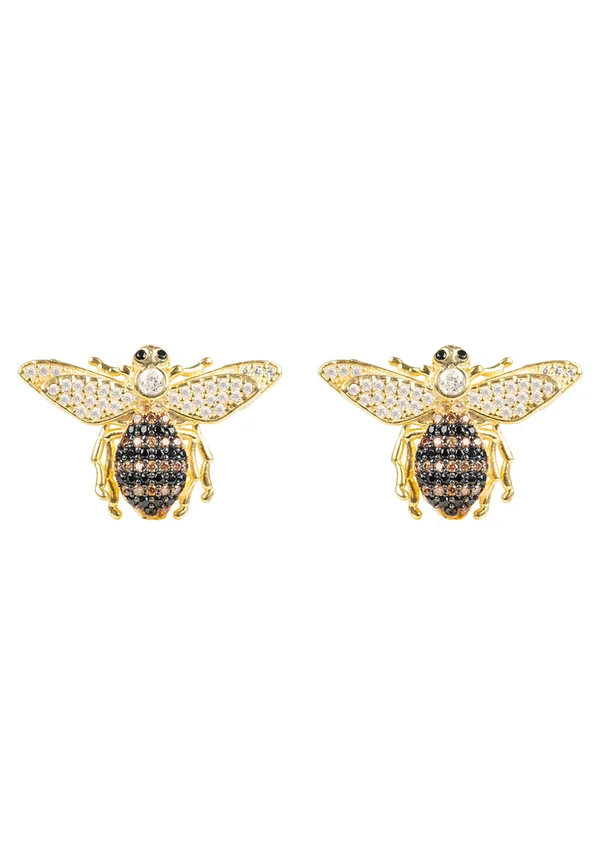 HONEY BEE STUD EARRINGS GOLD - Ohrringe - gold-coloured