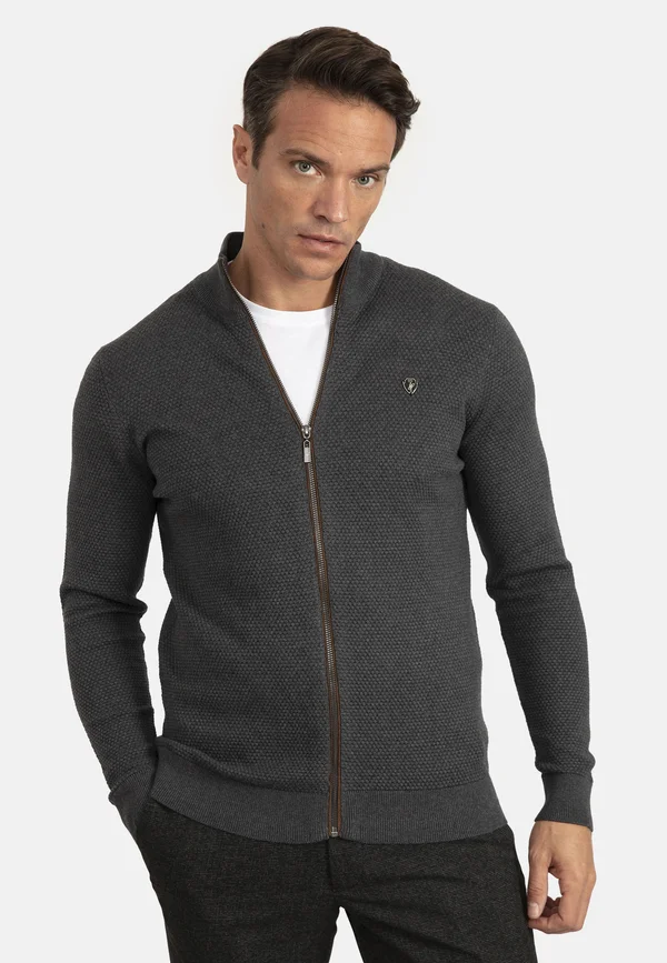 HONEYCOMB ZIPPER  - Strickjacke - dark anthracite