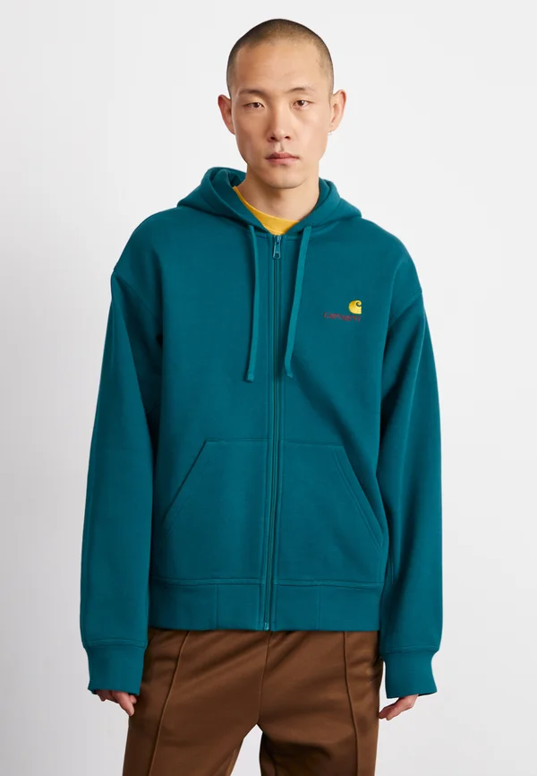 HOODED AMERICAN SCRIPT JACKET - Sweatjacke - malachite