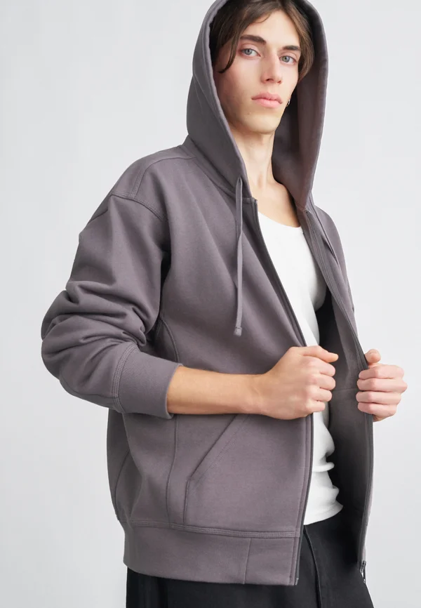 HOODED AMERICAN SCRIPT JACKET - Sweatjacke - porphyry