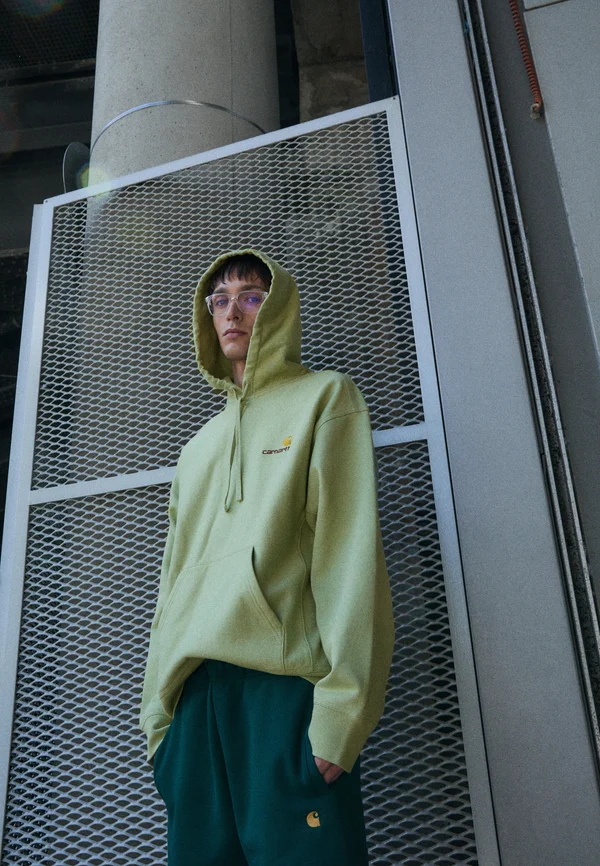 HOODED AMERICAN SCRIPT - Kapuzenpullover - pale olive