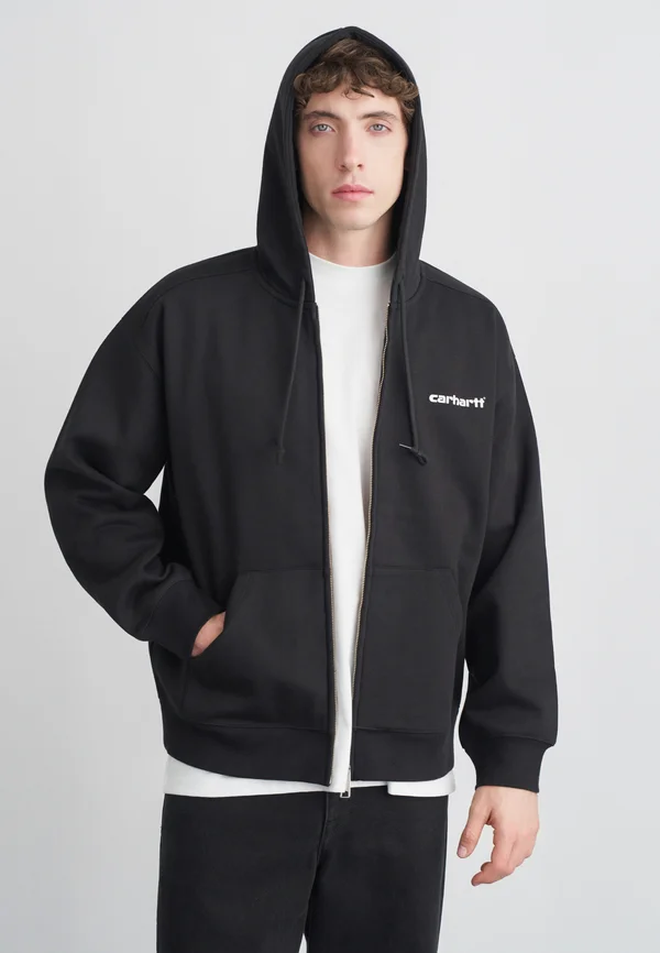 HOODED ARCHIVE LINES JACKET - Sweatjacke - black