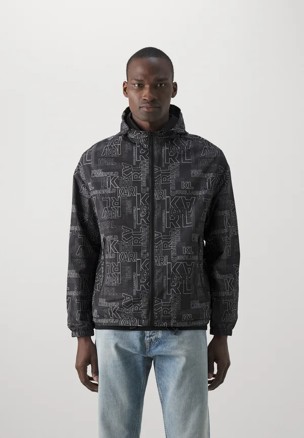 HOODED BLOUSON - Leichte Jacke - black/white