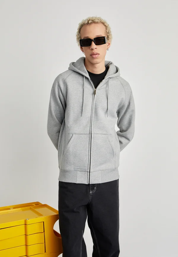 HOODED CHASE JACKET - Kapuzenpullover - heather grey