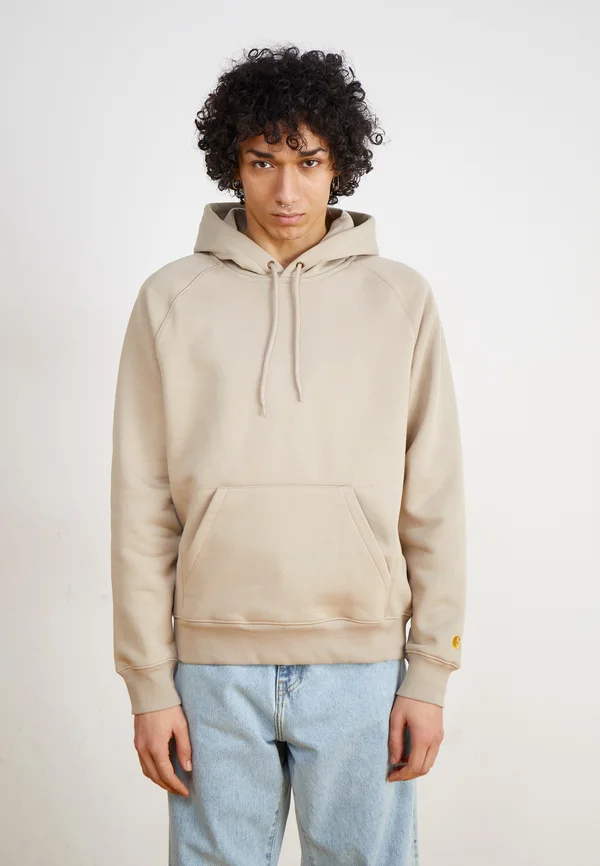 HOODED CHASE - Sweatshirt - dusky beige/gold