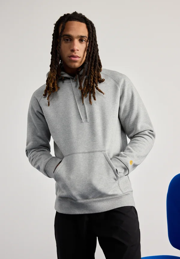 HOODED CHASE - Sweatshirt - grey heather / gold