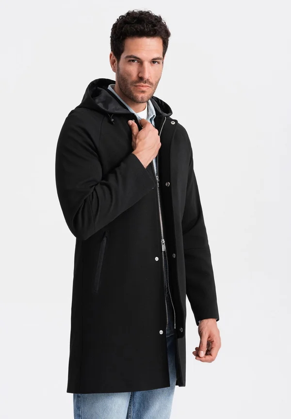 HOODED -COSC - Klassischer Mantel - black