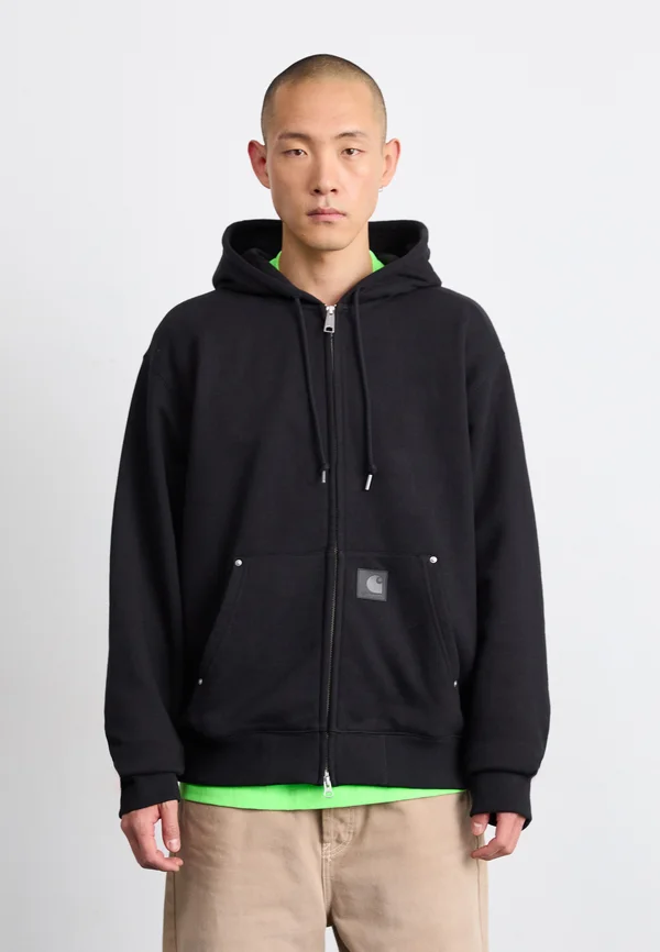 HOODED ELDON JACKET - Sweatjacke - black
