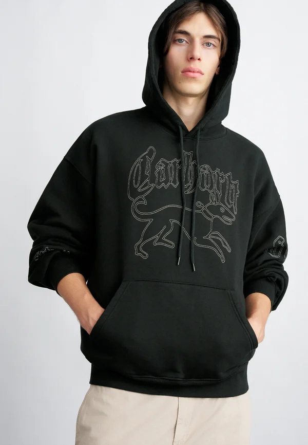HOODED HACKWORK - Sweatshirt - black/wall