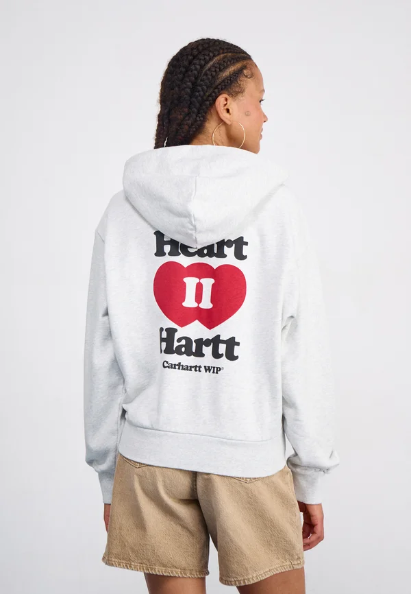HOODED HEART  - Kapuzenpullover - ash heather