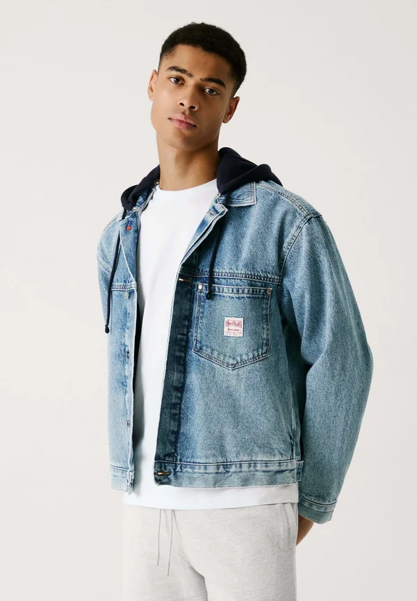 HOODED - Jeansjacke - rbr light blue rigid denim