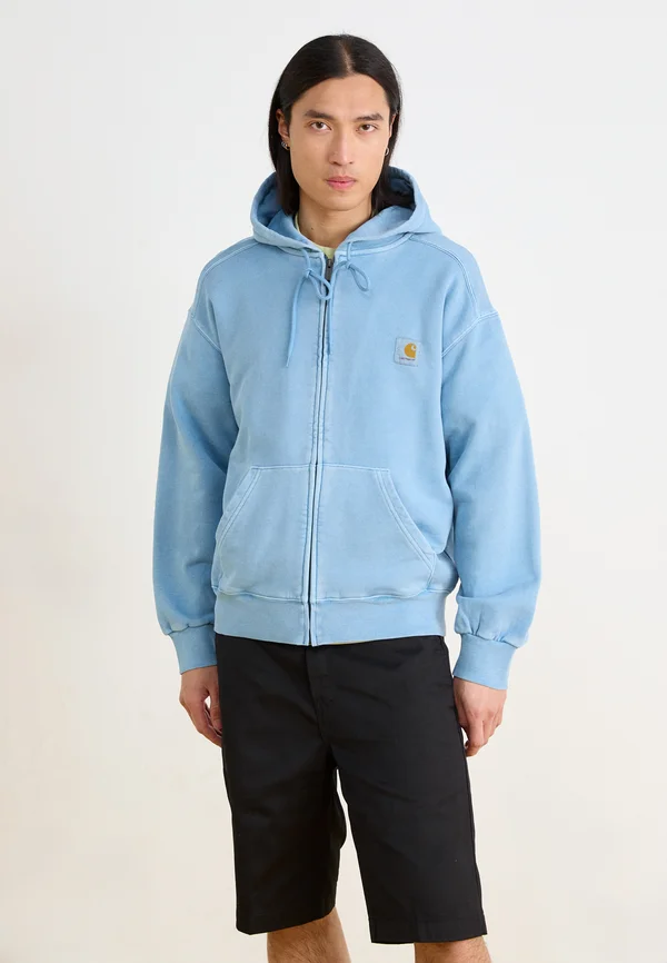 HOODED NELSON JACKET - Sweatjacke - clay blue