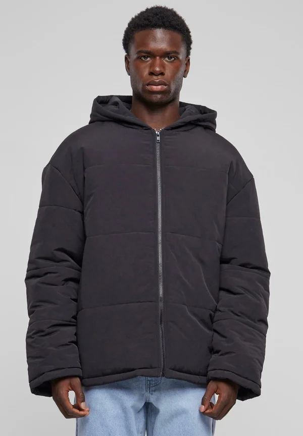 HOODED PUFFER - Winterjacke - black