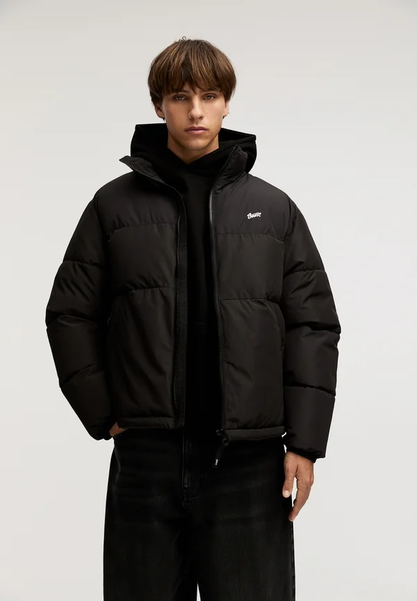 HOODED PUFFER - Winterjacke - black