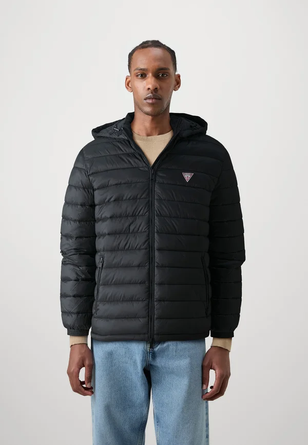 HOODED PUFFER - Winterjacke - jet black