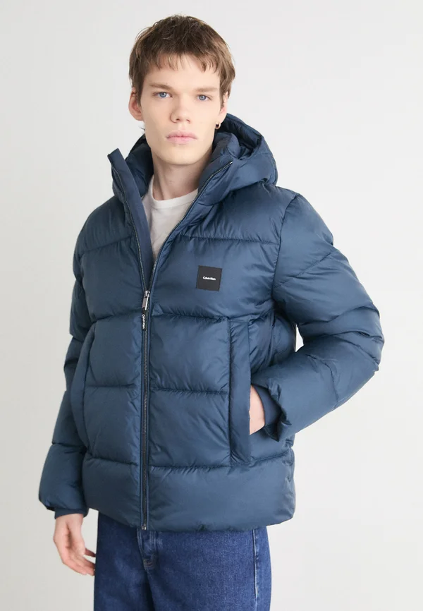 HOODED QUILT PUFFER - Winterjacke - ink