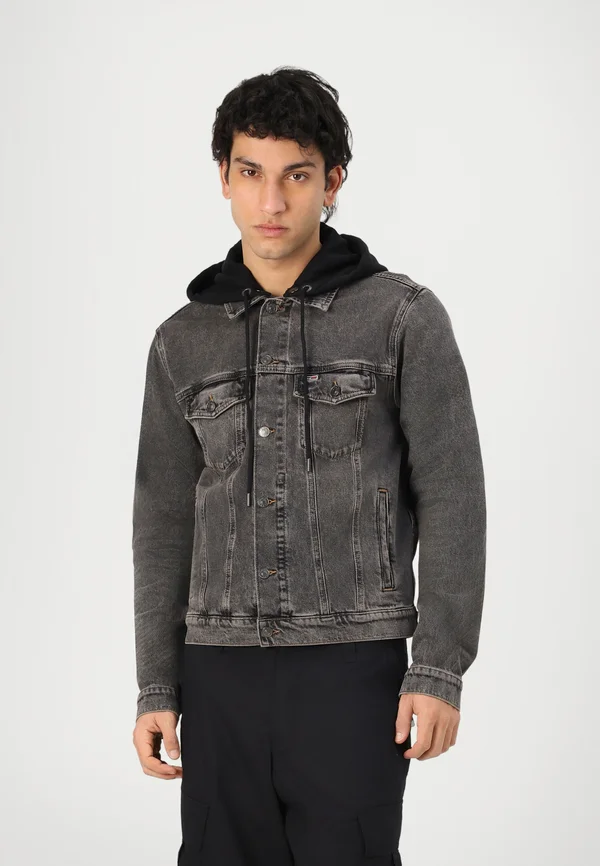 HOODED RYAN - Jeansjacke - denim black